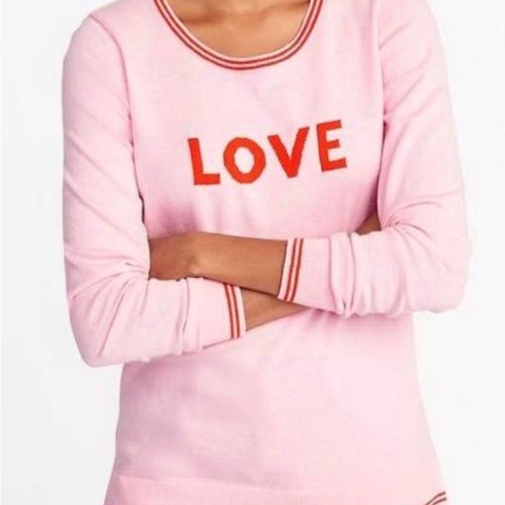 Old Navy Pink Sweater with Red Accents